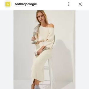 Anthropologie Cream Knit set